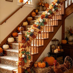 Amorly 175Cm Artificial Maple Leaf Garland, Autumn Hanging Vine, Fall Foliage Decor For Mantle, Stair, Porch, Thanksgiving Halloween Home - thumbnail 4
