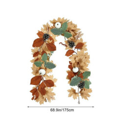 Amorly 175Cm Artificial Maple Leaf Garland, Autumn Hanging Vine, Fall Foliage Decor For Mantle, Stair, Porch, Thanksgiving Halloween Home - thumbnail 3