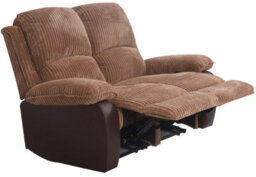 Comfy Living Fabric Jumbo Cord Sofa 2 Seater Recliners Brown - thumbnail 2