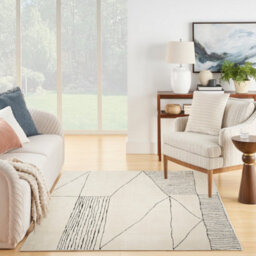 Nourison Modern Comfort Mnc02 Ivory Black Rug-119Cm X 180Cm - thumbnail 1