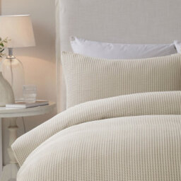 Serene Lindly Natural Waffle Natural Duvet Cover Set - thumbnail 2