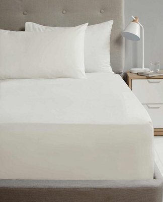 Homespace Direct Ltd Flat Sheet 180Tc Percale Cream King Size Sheet Suitable For Deep Mattresses - image 1