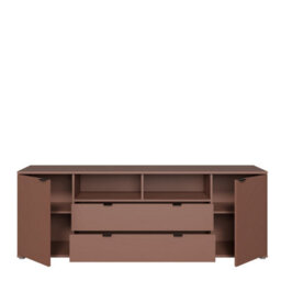 Furniture To Go Ganymede Wide Tv Unit With Open Shelving, 2 Drawers And 2 Doors In Terracotta - thumbnail 6
