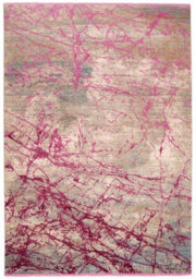 Pink Abstract Modern Kilim Machine Made Easy To Clean Viscose Polyester Rug For Living Room Bedroom And Dining Room-240Cm X 340Cm - thumbnail 6