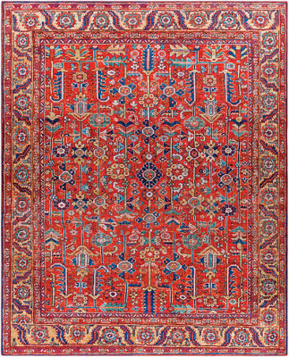 Livabliss Iris-Vintage Orange Blue Beige Traditional Boho Living Dining Bedroom Rug 200 X 275 Cm Easy Care, Non Shedding - image 1