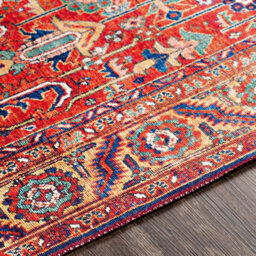 Livabliss Iris-Vintage Orange Blue Beige Traditional Boho Living Dining Bedroom Rug 200 X 275 Cm Easy Care, Non Shedding - thumbnail 3