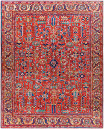 Livabliss Iris-Vintage Orange Blue Beige Traditional Boho Living Dining Bedroom Rug 200 X 275 Cm Easy Care, Non Shedding - thumbnail 1