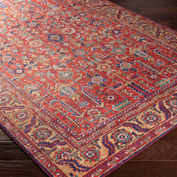 Livabliss Iris-Vintage Orange Blue Beige Traditional Boho Living Dining Bedroom Rug 200 X 275 Cm Easy Care, Non Shedding - thumbnail 6