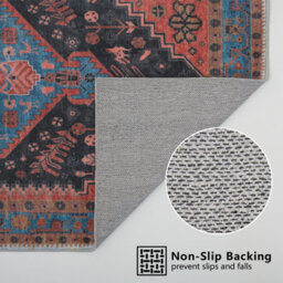 Decoranddecor Rug, Washable Rugs, Bedroom Kitchen Rugs, 80X150Cm, Non-Slip, Pet Friendly, Low Pile, Persian Rug - Lunora - thumbnail 8