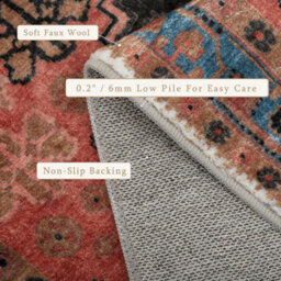 Decoranddecor Rug, Washable Rugs, Bedroom Kitchen Rugs, 80X150Cm, Non-Slip, Pet Friendly, Low Pile, Persian Rug - Lunora - thumbnail 6