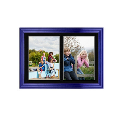 AK Frames 20X14 Purple Classic Multi Photo Frame With Black Mount - Holds 2 Apertures (2X) A4 Photos - image 1