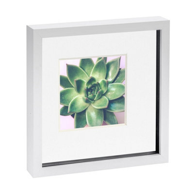 "Nicola Spring 10 X 10"" Photo Frame - White/white Mount - 3D Photo Frame Picture Frame Box Portrait Display Case (53 X 53Cm)" - image 1