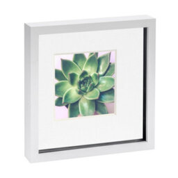 "Nicola Spring 10 X 10"" Photo Frame - White/white Mount - 3D Photo Frame Picture Frame Box Portrait Display Case (53 X 53Cm)" - thumbnail 1