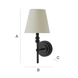 Valuelights Maggie Black Candlestick Wall Light With Linen Shade - thumbnail 7