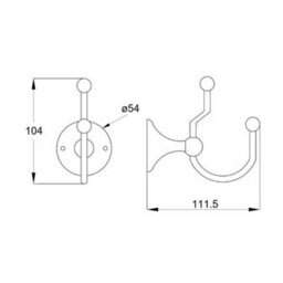 Homestylestore Brushed Copper Wall Mounted Double Bath Robe Towel Hook - thumbnail 2