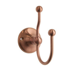Homestylestore Brushed Copper Wall Mounted Double Bath Robe Towel Hook - thumbnail 1