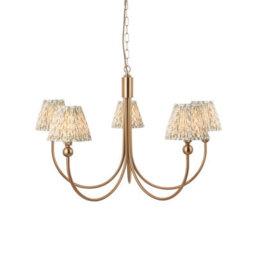 Loops Sophisticated Aged Brass Pendant Light With Herb Garden Green Shades - thumbnail 1