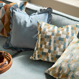 furn. Furn Metro Blocks Velvet Jacquard Cushion Cover - thumbnail 6