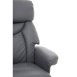 Orsina Comfortable Grey Leather Effect Reclining Chair And Footstool, Easy To Clean Leather Chair, Comfy Footstool - thumbnail 9