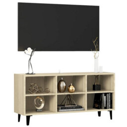 Berkfield Tv Cabinet With Metal Legs Sonoma Oak 103.5X30X50 Cm - thumbnail 3