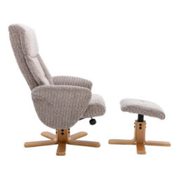 Morris Living The Giza - Fabric Swivel Recliner Chair & Matching Footstool In Wheat - thumbnail 2