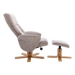 Morris Living The Giza - Fabric Swivel Recliner Chair & Matching Footstool In Wheat - thumbnail 3
