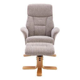 Morris Living The Giza - Fabric Swivel Recliner Chair & Matching Footstool In Wheat - thumbnail 6