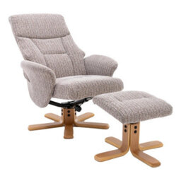 Morris Living The Giza - Fabric Swivel Recliner Chair & Matching Footstool In Wheat - thumbnail 7