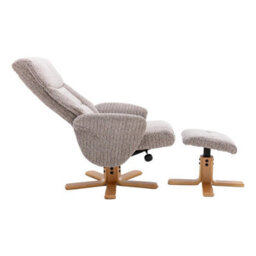 Morris Living The Giza - Fabric Swivel Recliner Chair & Matching Footstool In Wheat - thumbnail 4