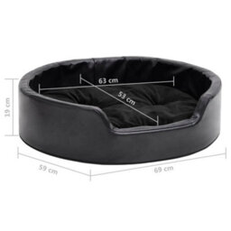 Walplus Dog Bed Black 69X59X19 Cm Plush And Faux Leather - thumbnail 8