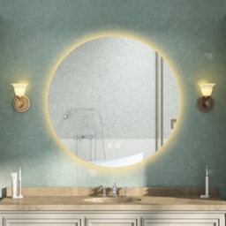 AVER-GROWTH Round Backlit Led Bathroom Mirror With Lights 3 Colour, Anti-Fog Touch/wall Switch Memory Function Illuminated Mirror 70Cm - thumbnail 2