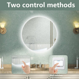 AVER-GROWTH Round Backlit Led Bathroom Mirror With Lights 3 Colour, Anti-Fog Touch/wall Switch Memory Function Illuminated Mirror 70Cm - thumbnail 5
