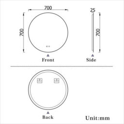AVER-GROWTH Round Backlit Led Bathroom Mirror With Lights 3 Colour, Anti-Fog Touch/wall Switch Memory Function Illuminated Mirror 70Cm - thumbnail 7