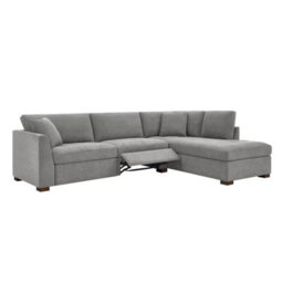 Xample Thomasville Miles Grey Fabric Corner Sofa Right Hand Facing With 2 Power Footrests, Pocket Coil Cushions,solid Wood Legs & Pillows - thumbnail 4