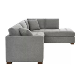 Xample Thomasville Miles Grey Fabric Corner Sofa Right Hand Facing With 2 Power Footrests, Pocket Coil Cushions,solid Wood Legs & Pillows - thumbnail 7
