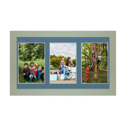 AK Frames 40X20Cm Green Modern Multi Photo Frame With Pompadour Mount - Holds 3 Apertures (3X) 6X4 Photos - thumbnail 1