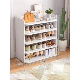 5Tiers Wooden Shoe Footwear Rack Cabinet Organizer Storage Tall Shelves - thumbnail 6