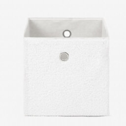 Ohs Boucle Cube Folding Space Saving Storage Boxes, White - 2 Pack - thumbnail 3