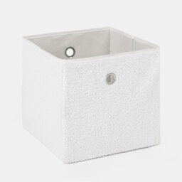 Ohs Boucle Cube Folding Space Saving Storage Boxes, White - 2 Pack - thumbnail 4
