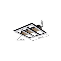 Luminosa Lighting Luminosa Froomy 30Cm Integrated Led Semi Flush Ceiling Light Matt Black Led 3000K - thumbnail 7