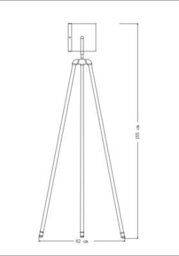 K Living Dagon Black And Satin Nickel Tripod Projector Spot Light Style Floor Lamp - thumbnail 3