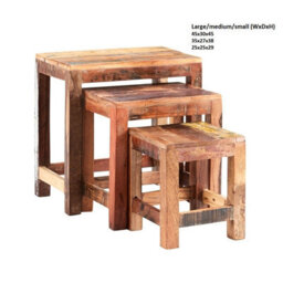 Buttercup Farm Coastal Nest Of 3 Tables - Wood - L30 X W46 X H46 Cm - thumbnail 5