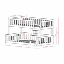 Arte Nicea Dark Chocolate Wooden Bunk Bed 90/120 X 200Cm - Foam Bonnell Mattresses - thumbnail 3