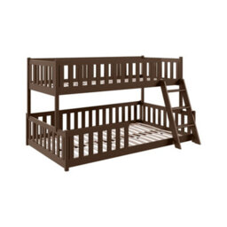 Arte Nicea Dark Chocolate Wooden Bunk Bed 90/120 X 200Cm - Foam Bonnell Mattresses - thumbnail 2