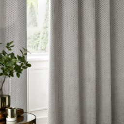 Paoletti Neptune Fully Lined Velvet Eyelet Curtain Pair, Silver, (W) 229 X (D) 183Cm - thumbnail 5