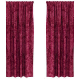 Berkfield Classic Curtain With Curtains 2 Pcs Wine Red 225 X 140 Cm Velvet