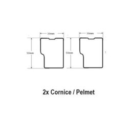 Qty 2X Wtc White Gloss Vogue Lacquered Finish 3Mtr Modern Square Cornice/pelmet Trim - thumbnail 2