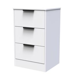 Imola Ready Assembled Matt White No Effect 3 Drawer Wide Bedside Chest (H)726mm (W)450mm (D)395mm - thumbnail 2