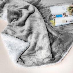 Ehc Warm & Soft Sherpa Flannel Fleece Microfiber Blanket, Double Bed, Dark Grey - 150 Cm X 200 Cm - thumbnail 5