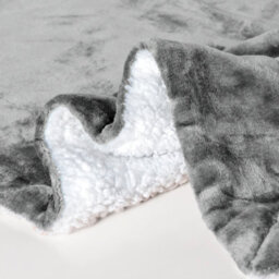 Ehc Warm & Soft Sherpa Flannel Fleece Microfiber Blanket, Double Bed, Dark Grey - 150 Cm X 200 Cm - thumbnail 6